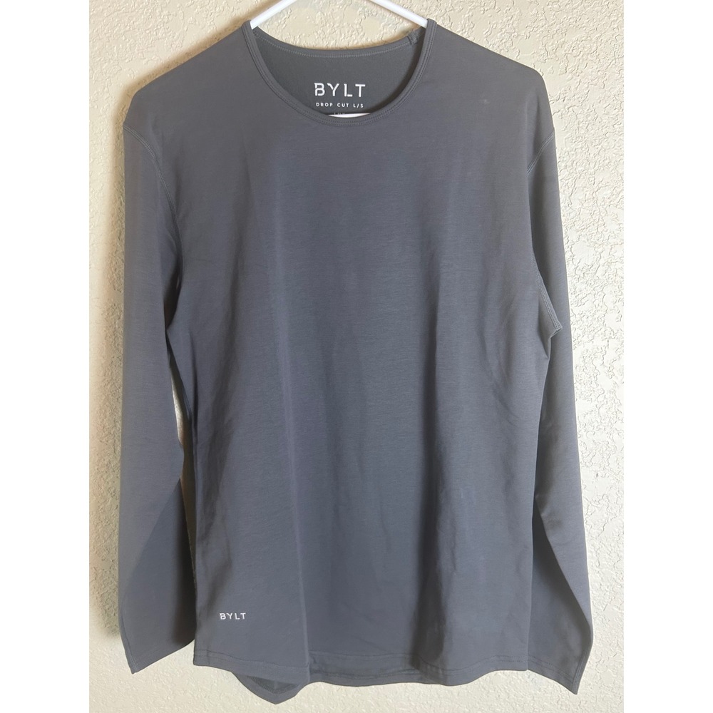 BYLT Drop Cut L/S Women Small Gray Long Sleeve Lux Tee LUX-DCLS